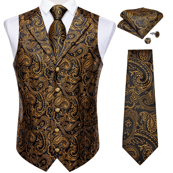 gold and black dress vest mens