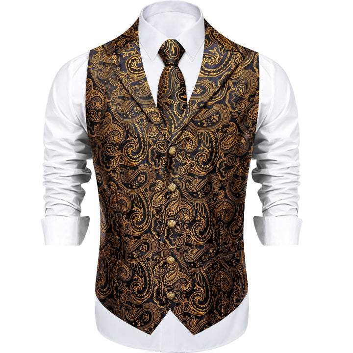 gold black suit vest mens