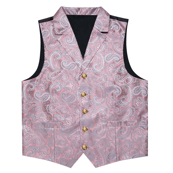 Pink Paisley Men's Collar Vest