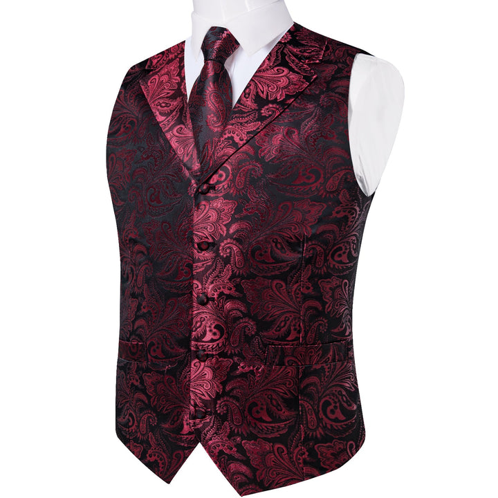 burgundy vest suit