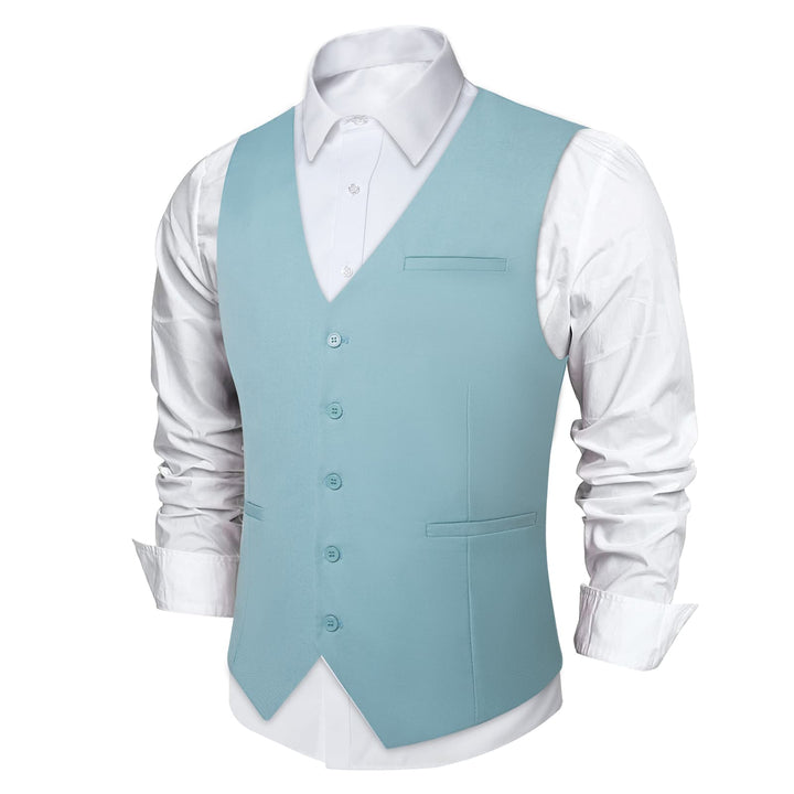 light blue vest suit