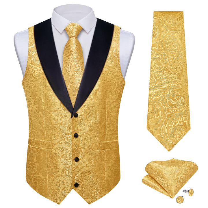 gold vest and tie