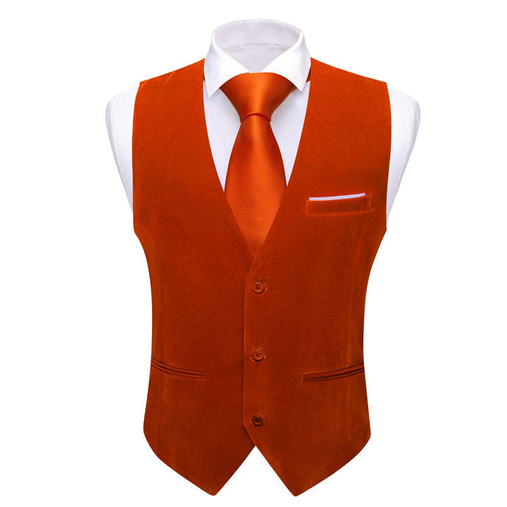 Suit Vest Red Solid Mens Flannelette Work Dress Vest Business