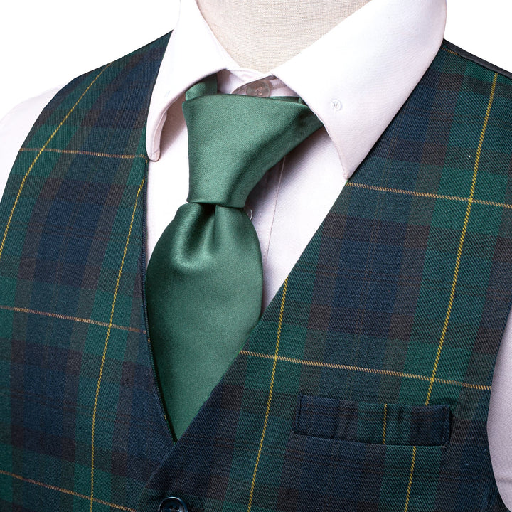 green and blue plaid vest