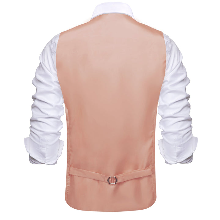 Men's Vest Light Pink Solid Silk Vest Suit