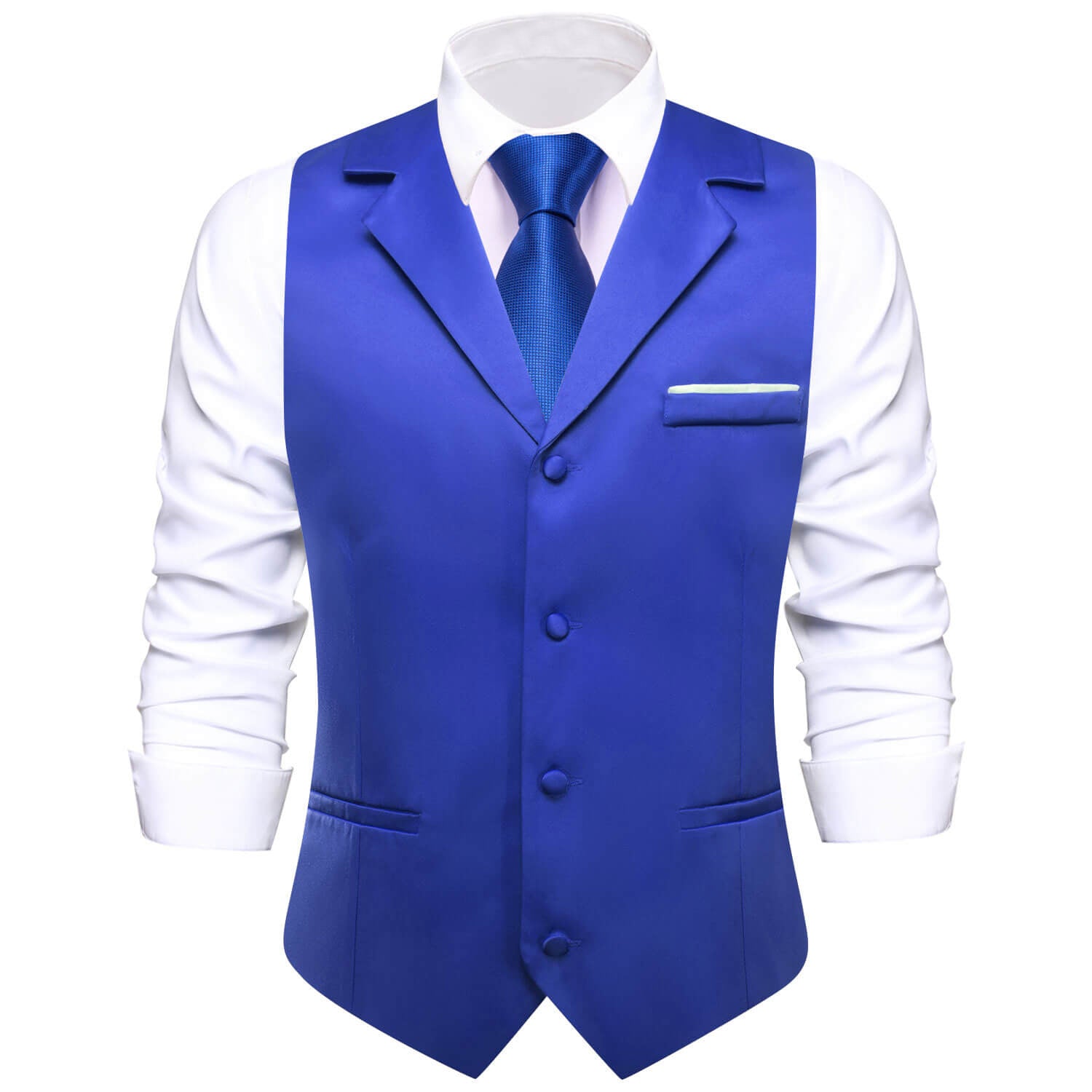 Ties2you Men's Work Vest Cobalt Blue Solid Silk Suit Vest Top Quality ...