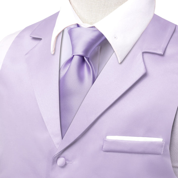 Thistle Purple Solid Silk Suit Vest