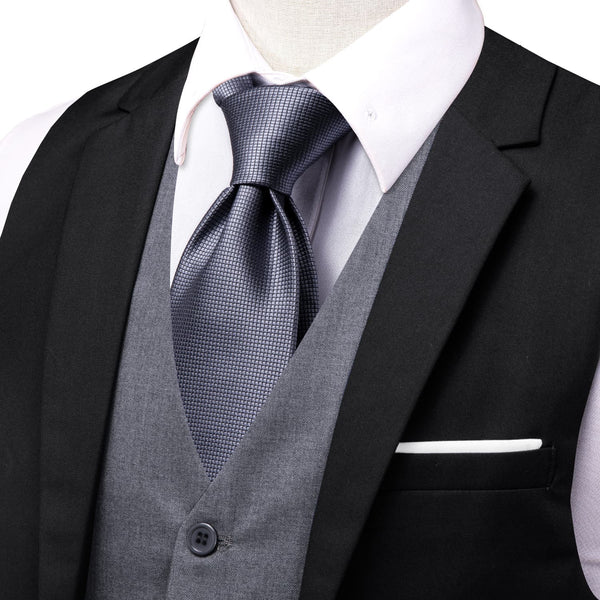 Black Golden Blue Floral Ascot Cravat Tie Pocket Square Cufflinks Set ...