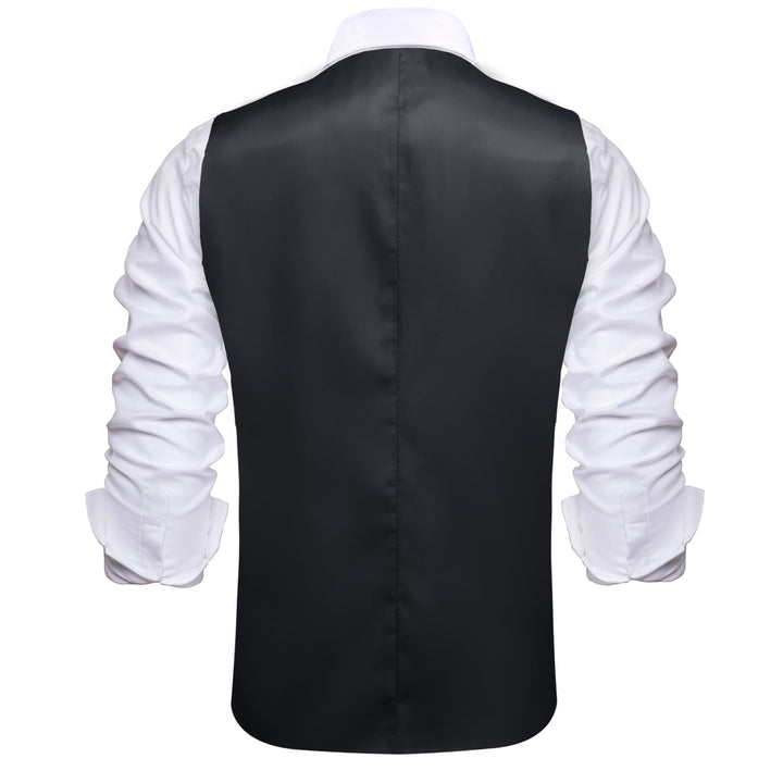 Layered Waistcoat Black Grey Splicing Collar Vest Dress Suit Vest