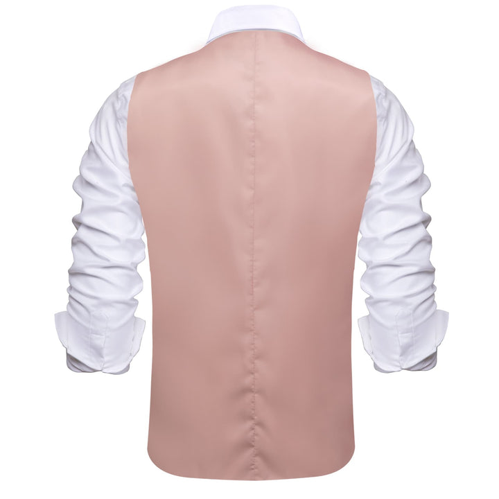 Layered Waistcoat Splicing Grey Light Pink Collar Vest