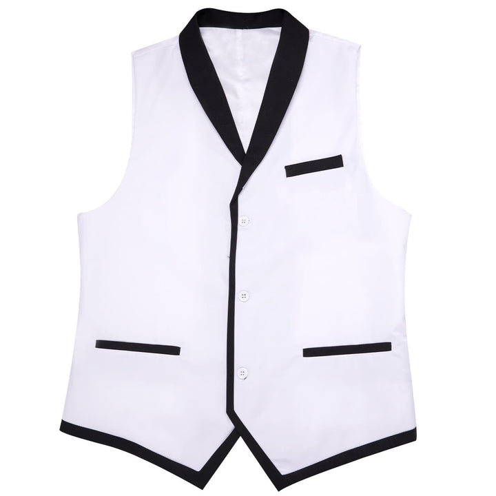 Ghost White Solid Shawl Collar Vest 