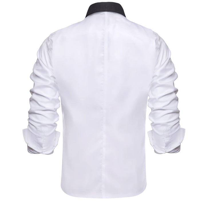 Ghost White Solid Shawl Collar Vest top for white tuxedo suit