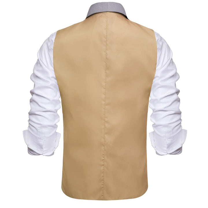 Sepia Brown Solid Vest Shawl Collar Waistcoat