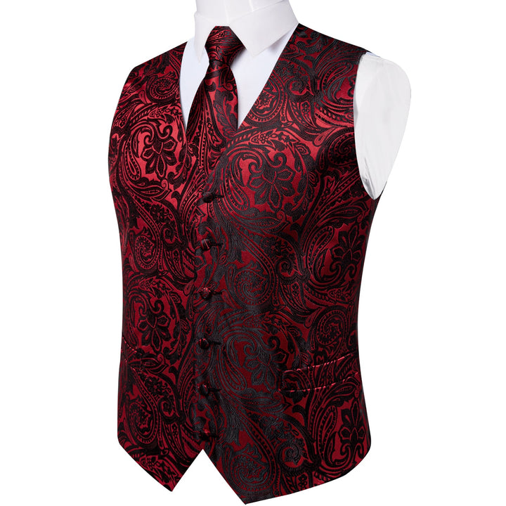 red tux vest