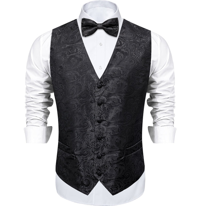 black mens suit dress vests