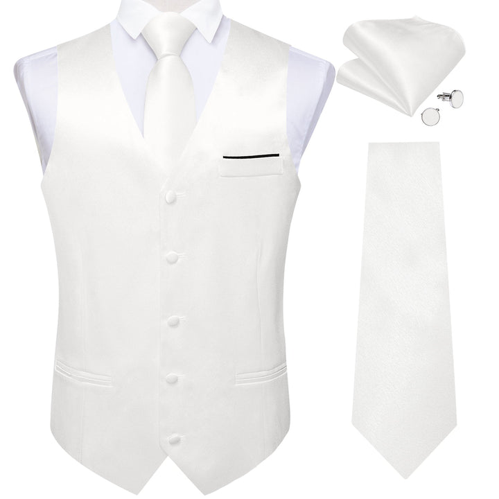 mens classic white solid business formal vest for men