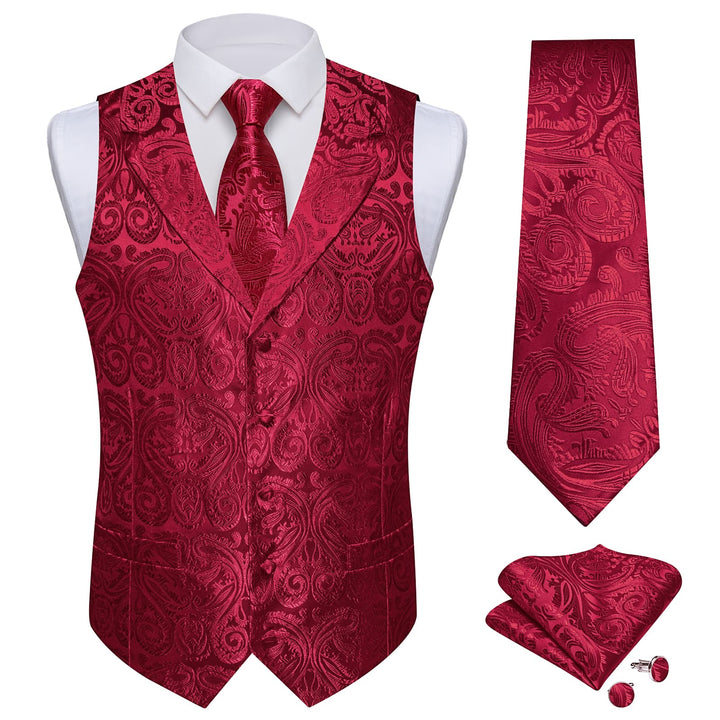 burgundy suit vest