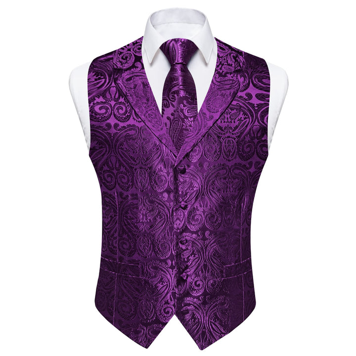 purple vest and tie