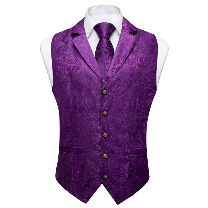 dark purple vest and tie