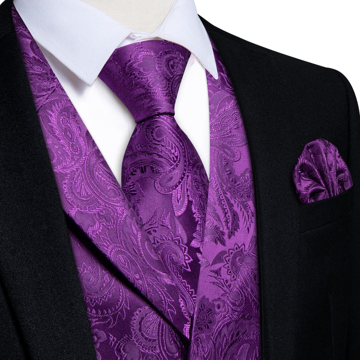 purple vest and tie set