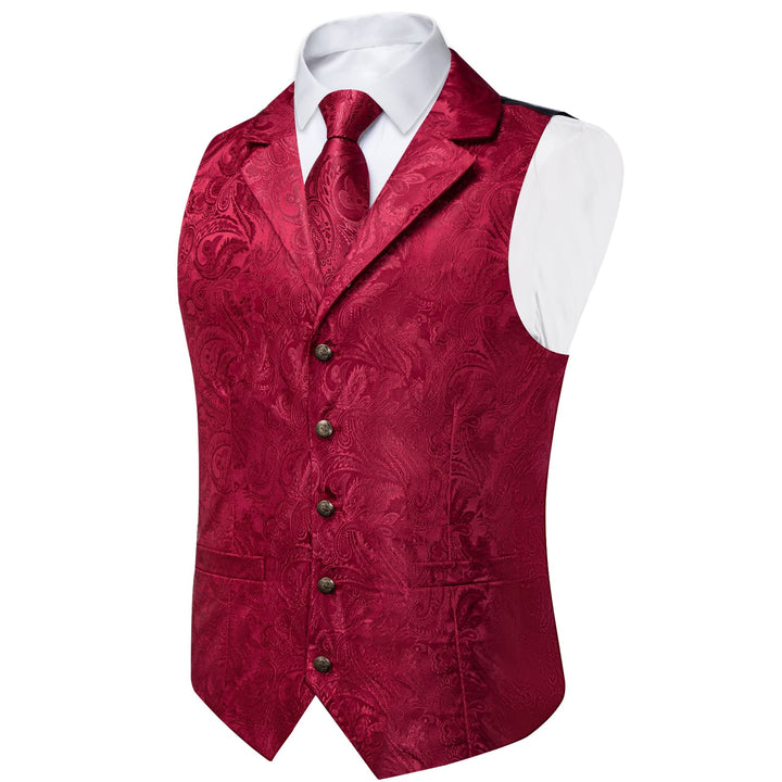 red button up vest