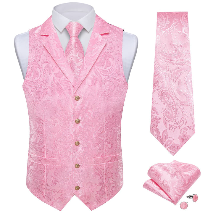 pink button vest