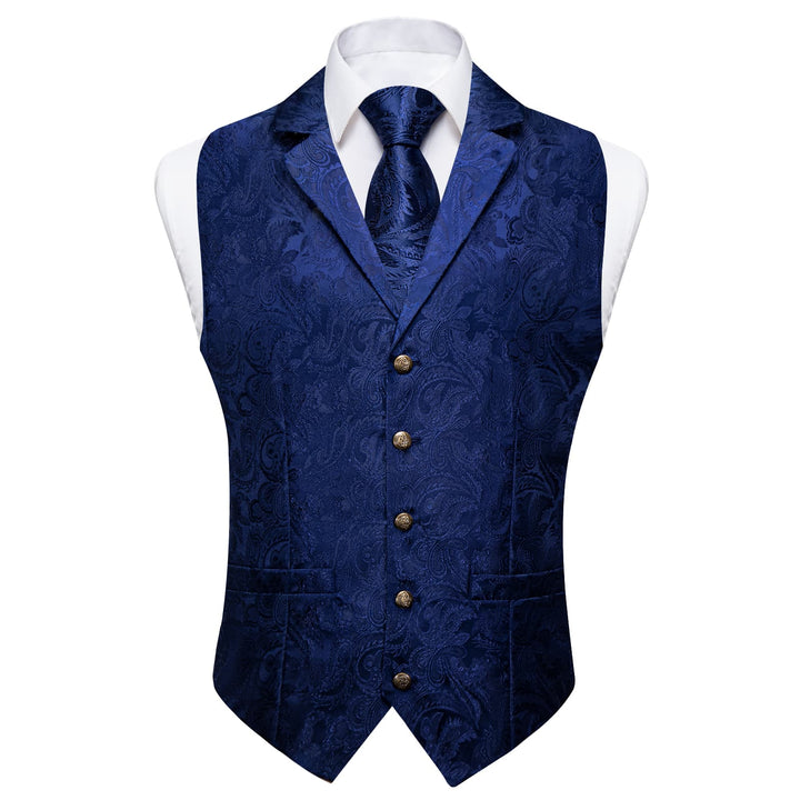 blue knitted vest