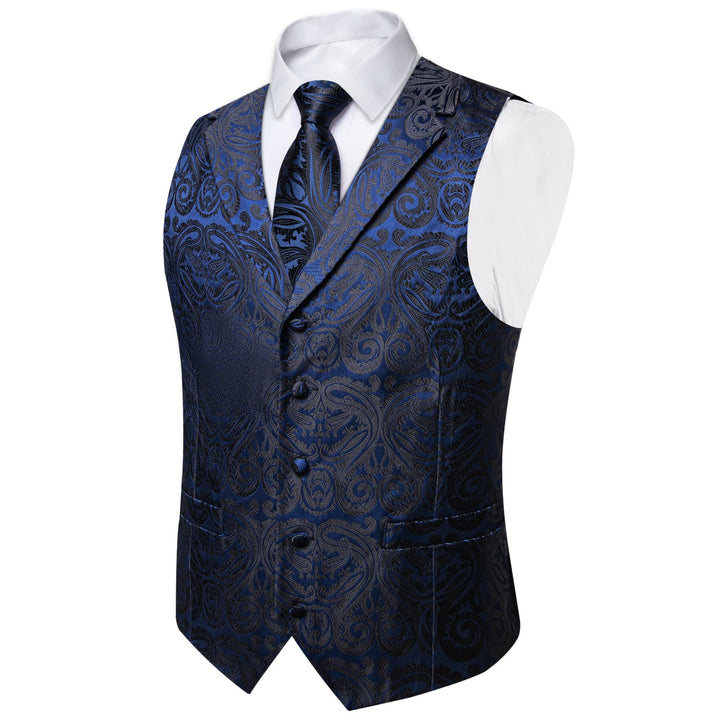 navy blue suit vest