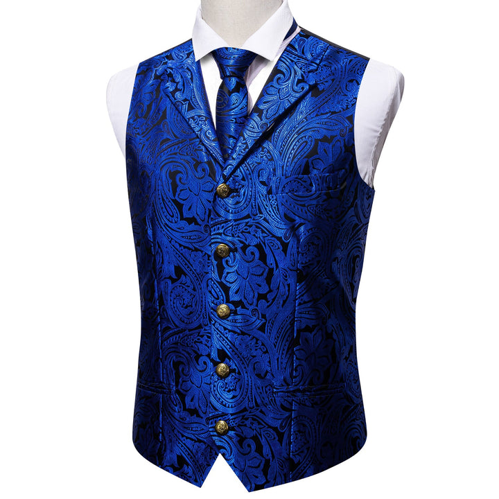 blue tuxedo vest