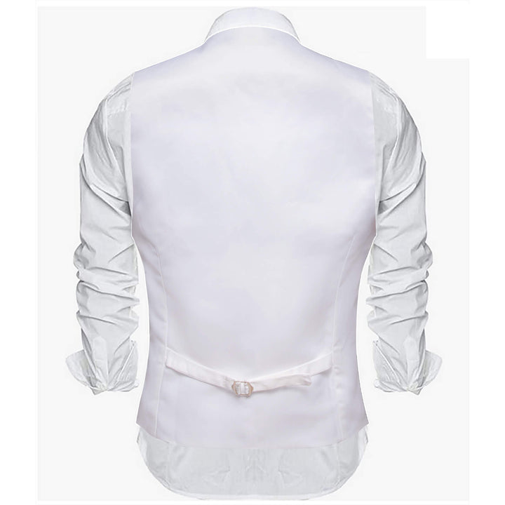 Ghost White Silk Suit Vest Business Waistcoat