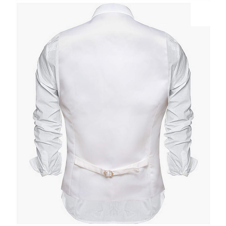 Pearl White Silk Suit Vest Business Waistcoat