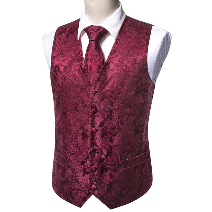 burgundy mens vest