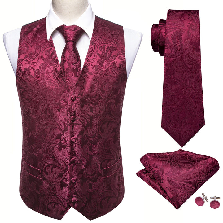 men's burgundy vest for wedding