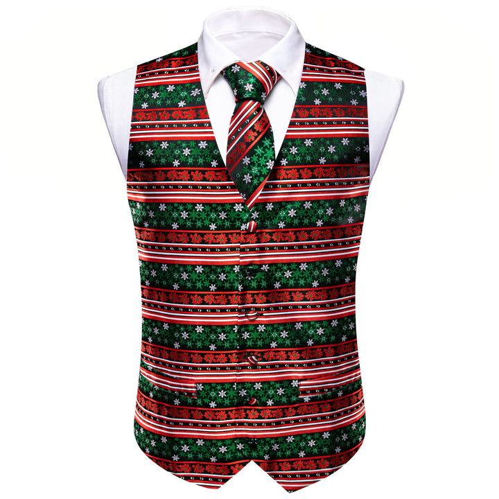 Christmas red green suit vest