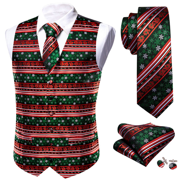 Christmas red green dress vest