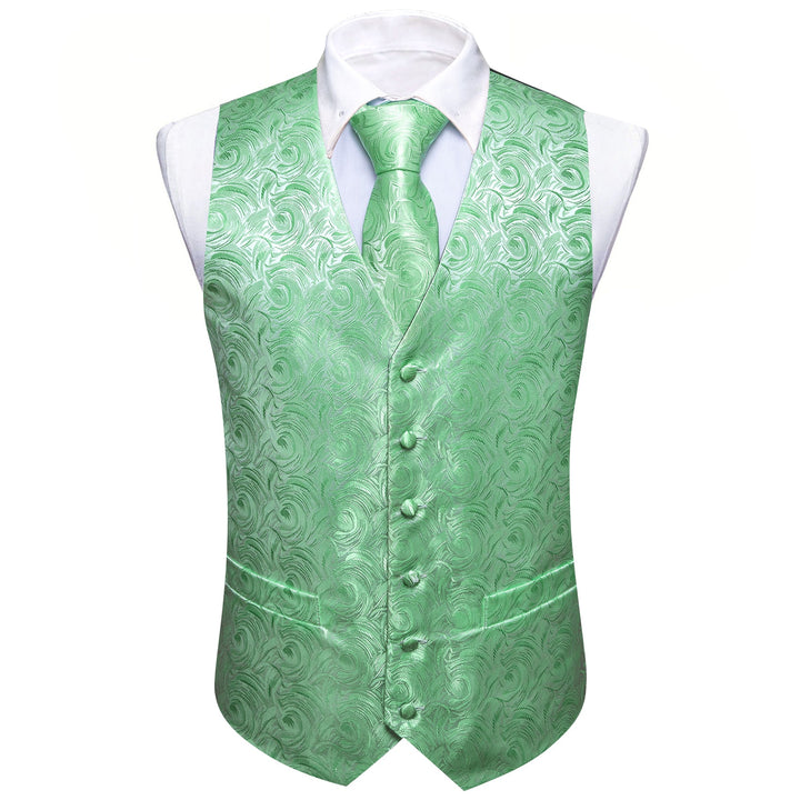 mint green vest and bow tie