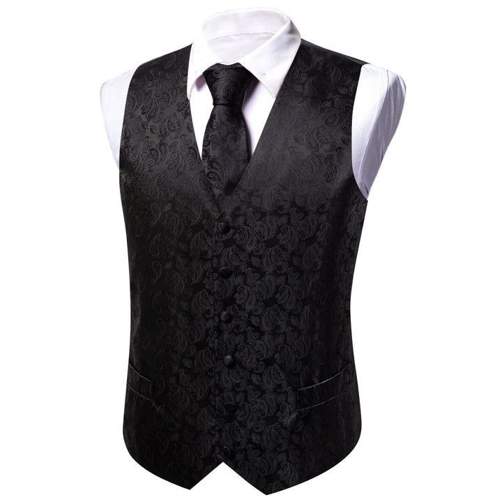 mens black vest suit