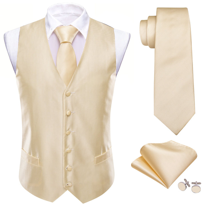 mens suit tuxedo with white vest solid silk mens button-up sleeveless business suit vest tie handkerchief cufflinks set