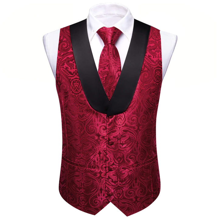 burgundy tuxedo vest