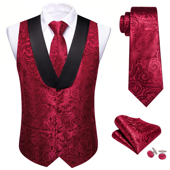 burgundy vest mens