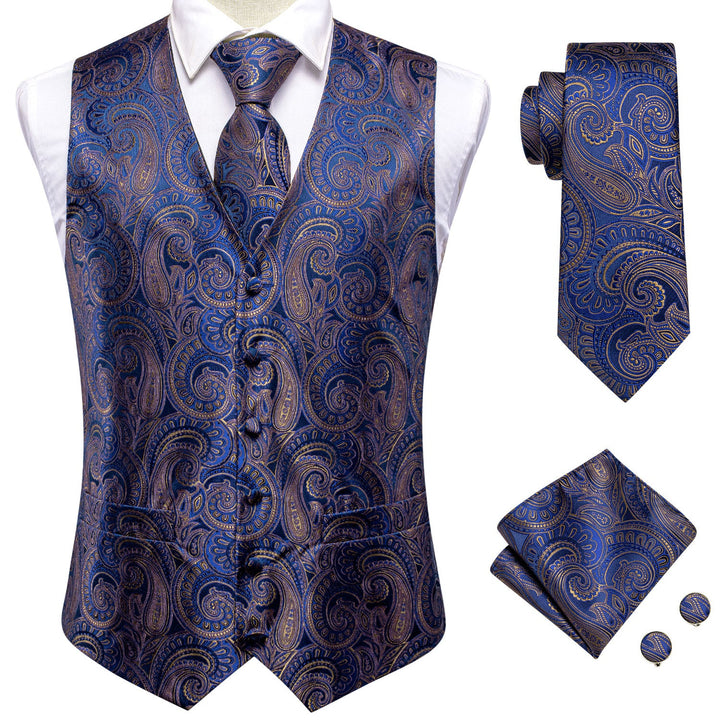 blue vest mens outfit