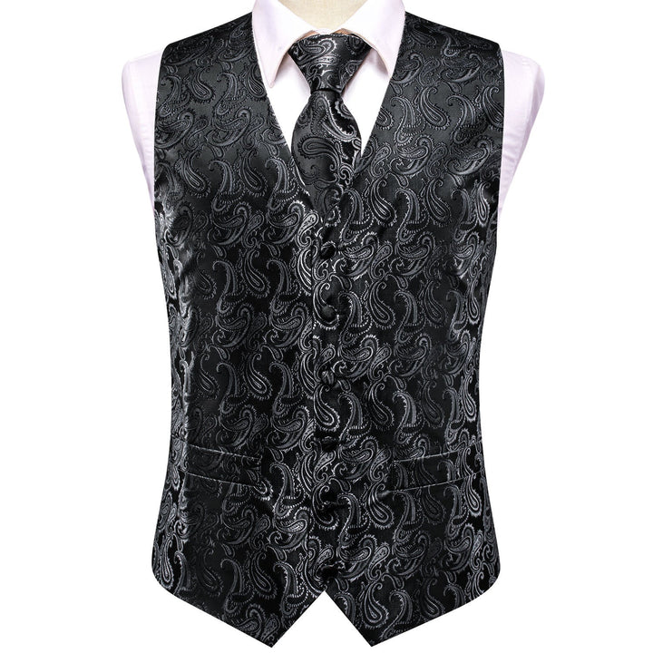 black mens vests for wedding