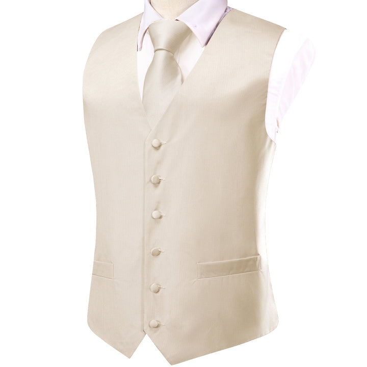 mens business tuxedo vest white solid suit dress vest top tie handkerchief cufflinks set
