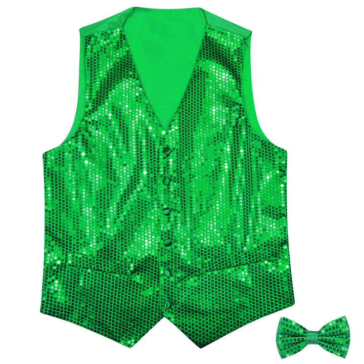 Shining Lime Green Sequins Vest