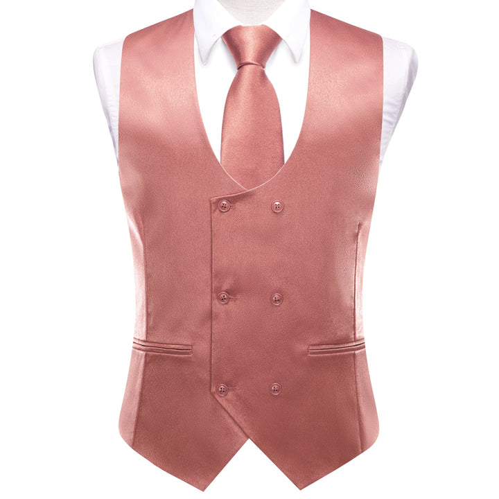 pink button vest