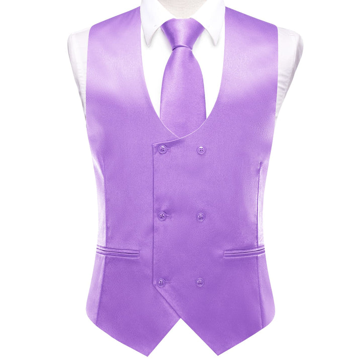 purple tuxedo vest and tie