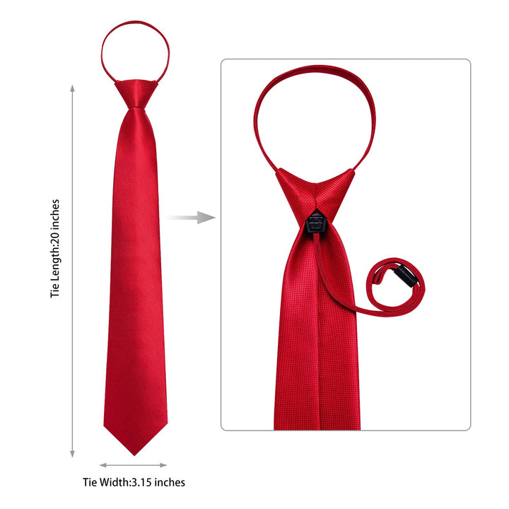 red solid mens silk lazy ties set