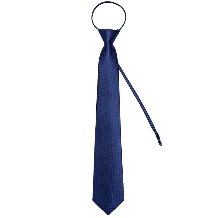 Navy blue solid color men's silk tie for office dress shirt