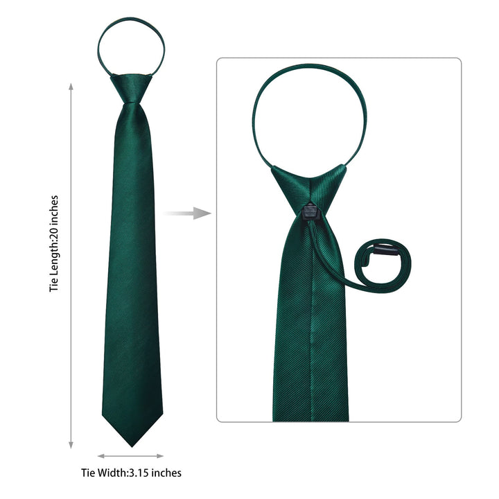 Mens Dark Green Classic Business Silk Striped Tie Set