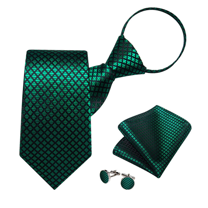 Fashion green plaid ties set for suit jacket